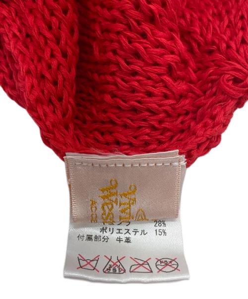 Vivienne Westwood（ヴィヴィアンウエストウッド）Vivienne Westwood (ヴィヴィアンウエストウッド) ニット帽 レッド×グリーン サイズ:FREEの古着・服飾アイテム