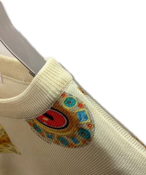 LEONARD（レオナール）LEONARD (レオナール) 薄手ニット ベージュ×イエロー サイズ:Lの古着・服飾アイテム