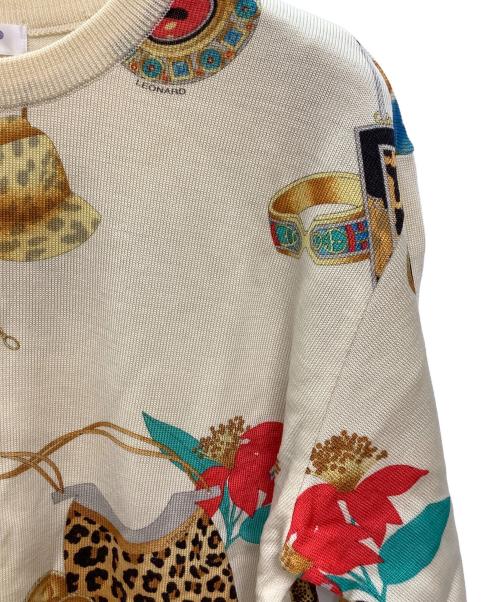 LEONARD（レオナール）LEONARD (レオナール) 薄手ニット ベージュ×イエロー サイズ:Lの古着・服飾アイテム