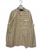 RRLダブルアールエル）の古着「ストライプド ドビー ワークシャツ」｜ベージュ×レッド