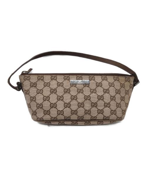 GUCCI（グッチ）GUCCI (グッチ) ハンドポーチ ブラウンの古着・服飾アイテム