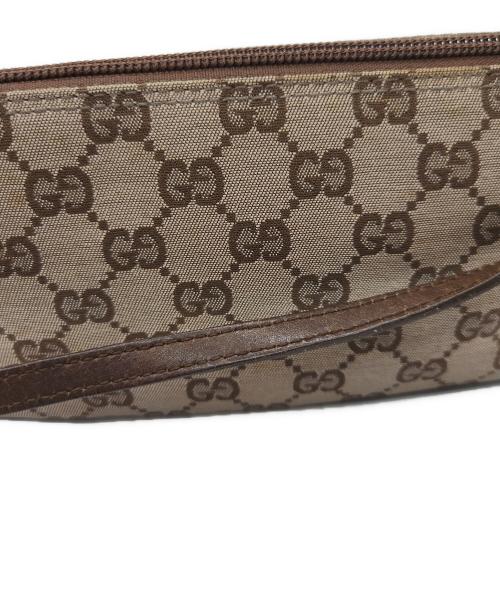 GUCCI（グッチ）GUCCI (グッチ) ハンドポーチ ブラウンの古着・服飾アイテム