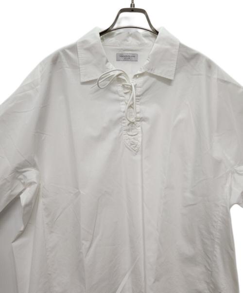 TOMORROW LAND（トゥモローランド）TOMORROW LAND (トゥモローランド) 半袖シャツ/200/2ポプリン レースアッププルオーバーショートスリーブシャツ ホワイト サイズ:Mの古着・服飾アイテム
