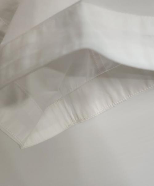 TOMORROW LAND（トゥモローランド）TOMORROW LAND (トゥモローランド) 半袖シャツ/200/2ポプリン レースアッププルオーバーショートスリーブシャツ ホワイト サイズ:Mの古着・服飾アイテム