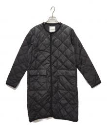 TAION（タイオン）の古着「ノーカラーダウンコート」｜ブラック