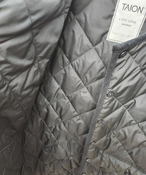 TAION（タイオン）TAION (タイオン) ノーカラーダウンコート ブラック サイズ:表記無しの古着・服飾アイテム