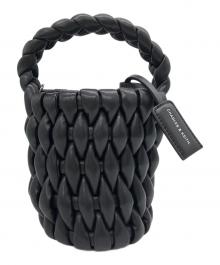 CHARLES & KEITH（チャールズアンドキース）の古着「ビア パッドテクスチャーバケツバッグ 」｜ブラック