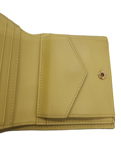 bonaventura（ボナベンチュラ）BONAVENTURA (ボナベンチュラ) 2つ折り財布　バイフォールドウォレット グレージュ×イエローの古着・服飾アイテム