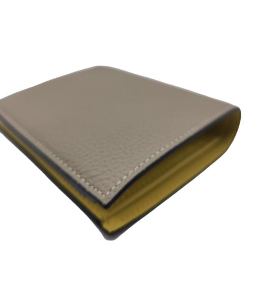 bonaventura（ボナベンチュラ）BONAVENTURA (ボナベンチュラ) 2つ折り財布　バイフォールドウォレット グレージュ×イエローの古着・服飾アイテム
