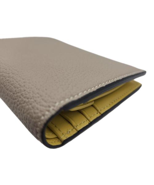 bonaventura（ボナベンチュラ）BONAVENTURA (ボナベンチュラ) 2つ折り財布　バイフォールドウォレット グレージュ×イエローの古着・服飾アイテム