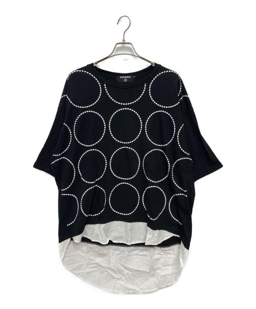gomme HOMME（ゴム オム）gomme homme (ゴム オム) ドット レイヤードカットソー ブラック サイズ:Mの古着・服飾アイテム
