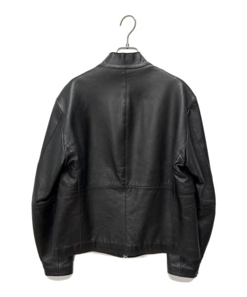 EMPORIO ARMANI（エンポリオアルマーニ）EMPORIO ARMANI (エンポリオアルマーニ) シングルライダースジャケット ブラック サイズ:46の古着・服飾アイテム