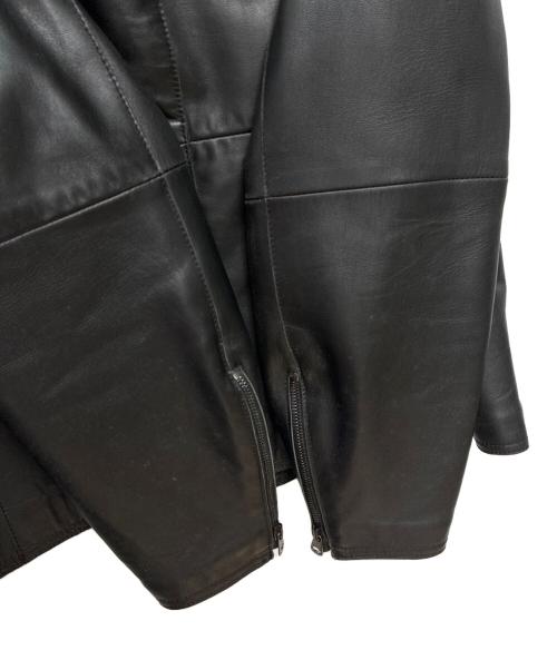EMPORIO ARMANI（エンポリオアルマーニ）EMPORIO ARMANI (エンポリオアルマーニ) シングルライダースジャケット ブラック サイズ:46の古着・服飾アイテム