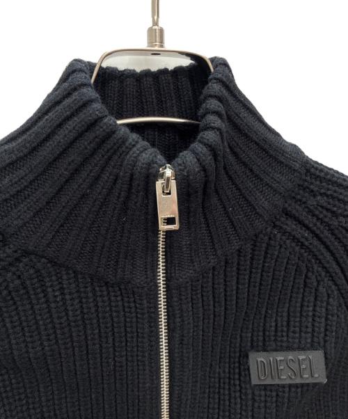 DIESEL（ディーゼル）DIESEL (ディーゼル) 切替ニットジャケット ブラック サイズ:XSの古着・服飾アイテム