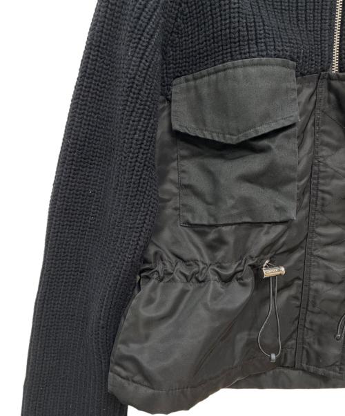 DIESEL（ディーゼル）DIESEL (ディーゼル) 切替ニットジャケット ブラック サイズ:XSの古着・服飾アイテム