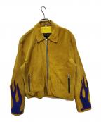 EV BRAVADOエブ ブラバド）の古着「ETERNAL FLAME レザージャケット」｜イエロー