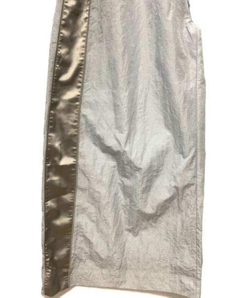 miicielmyum（miicielmyum）miicielmyum (miicielmyum) サテンラインワイドパンツ スカイブルー サイズ:Freeの古着・服飾アイテム