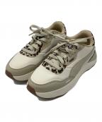 PUMAプーマ）の古着「ローカットスニーカー　ウィメンズ ランテイムド プラットフォーム IATD スニーカー」｜ベージュ