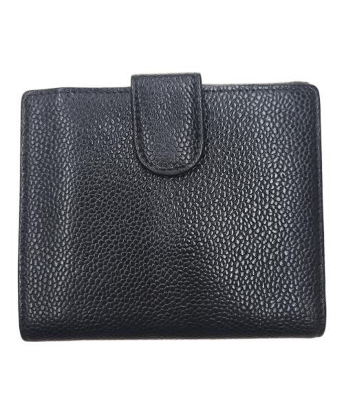 CHANEL（シャネル）CHANEL (シャネル) ココマーク キャビアスキン 2つ折り財布 ブラックの古着・服飾アイテム