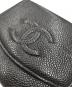 中古・古着 CHANEL (シャネル) ココマーク キャビアスキン 2つ折り財布 ブラック：34000円