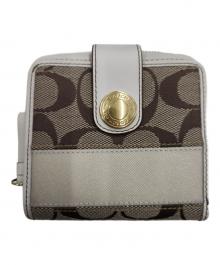 COACH（コーチ）の古着「2つ折り財布」｜ホワイト×ベージュ