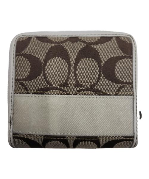 COACH（コーチ）COACH (コーチ) 2つ折り財布 ホワイト×ベージュの古着・服飾アイテム