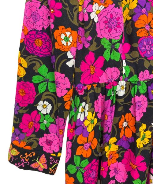 FREAK'S STORE（フリークスストア）FREAK'S STORE (フリークスストア) 長袖ワンピース ブラック×ピンク サイズ:Fの古着・服飾アイテム