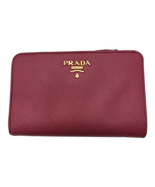 PRADA（プラダ）PRADA (プラダ) コンパクトウォレット ピンクの古着・服飾アイテム