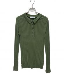 JOHN SMEDLEY（ジョンスメドレー）の古着「リブニットポロ」｜グリーン