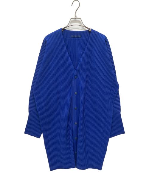 HOMME PLISSE ISSEY MIYAKE（オム プリッセ イッセイ ミヤケ）HOMME PLISSE ISSEY MIYAKE (オム プリッセ イッセイ ミヤケ) プリーツ ロングカーディガン ブルー サイズ:SIZE 2の古着・服飾アイテム