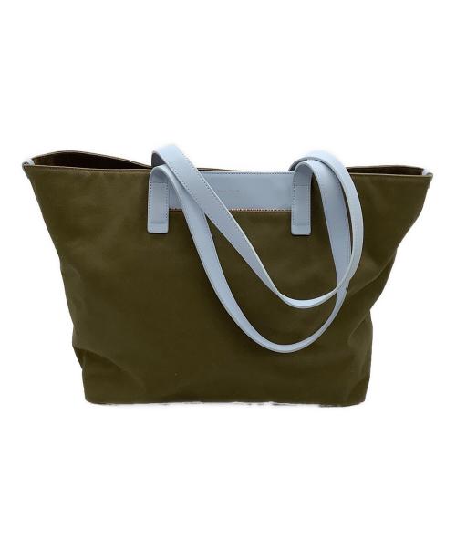 PAUL SMITH（ポールスミス）PAUL SMITH (ポールスミス) バイカラートートバッグ スカイブルー×オリーブの古着・服飾アイテム