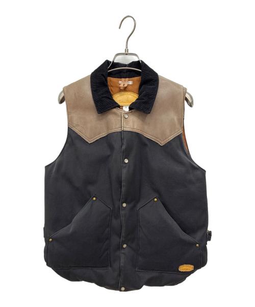 RockyMountainFeatherBed（ロッキーマウンテンフェザーベッド）RockyMountainFeatherBed (ロッキーマウンテンフェザーベッド) ダウンベスト ブラウン×ブラック サイズ:36の古着・服飾アイテム