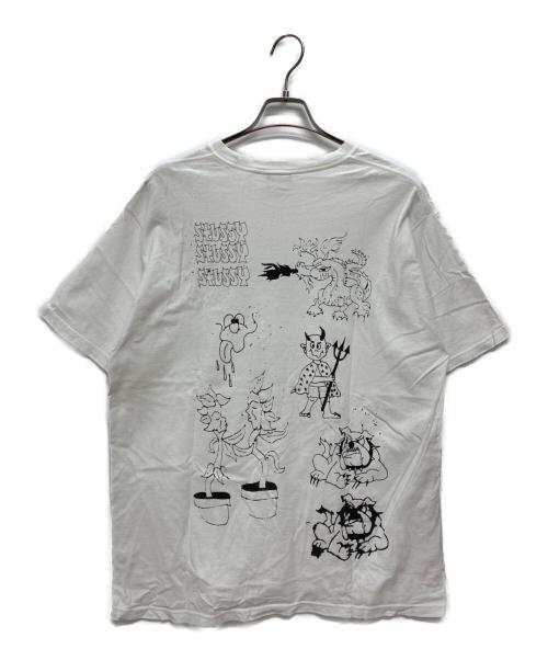 stussy（ステューシー）stussy (ステューシー) プリントTシャツ ホワイト サイズ:Lの古着・服飾アイテム