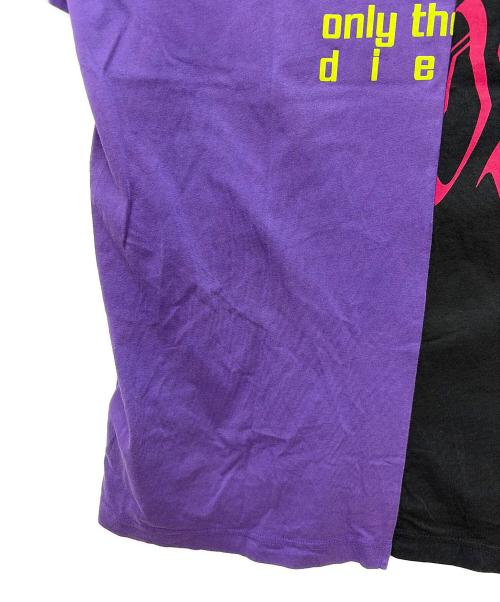 DIESEL（ディーゼル）DIESEL (ディーゼル) 半袖カットソー パープル×ブラック サイズ:Mの古着・服飾アイテム