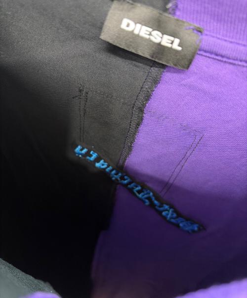 DIESEL（ディーゼル）DIESEL (ディーゼル) 半袖カットソー パープル×ブラック サイズ:Mの古着・服飾アイテム