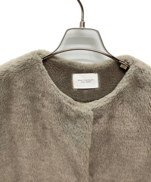 BEAUTY&YOUTH UNITED ARROWS（ビューティーアンドユースユナイテッドアローズ）BEAUTY&YOUTH UNITED ARROWS (ビューティーアンドユースユナイテッドアローズ) エコファー ノーカラーコート ブラウン サイズ:Sの古着・服飾アイテム