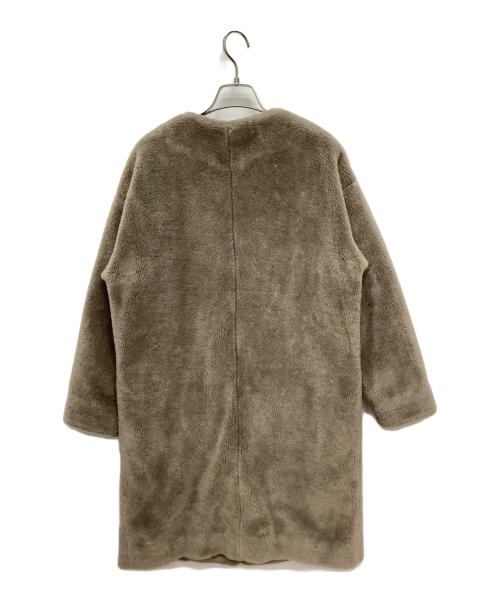 BEAUTY&YOUTH UNITED ARROWS（ビューティーアンドユースユナイテッドアローズ）BEAUTY&YOUTH UNITED ARROWS (ビューティーアンドユースユナイテッドアローズ) エコファー ノーカラーコート ブラウン サイズ:Sの古着・服飾アイテム