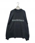 BALENCIAGAバレンシアガ）の古着「ステンシルロゴダメージ加工長袖カットソー」｜ブラック