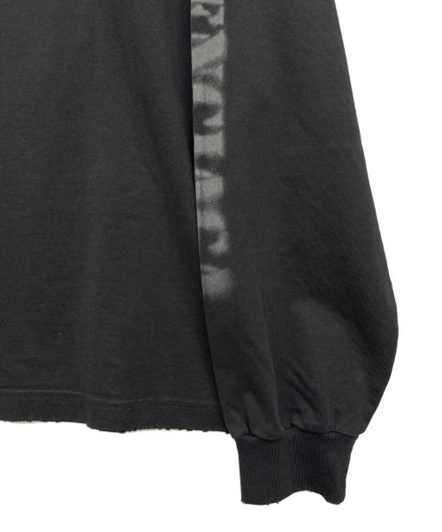 BALENCIAGA（バレンシアガ）BALENCIAGA (バレンシアガ) ステンシルロゴダメージ加工長袖カットソー ブラック サイズ:Sの古着・服飾アイテム
