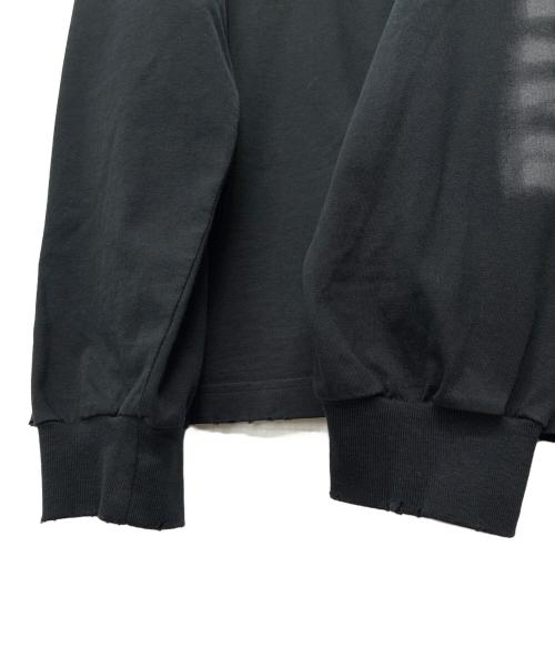 BALENCIAGA（バレンシアガ）BALENCIAGA (バレンシアガ) ステンシルロゴダメージ加工長袖カットソー ブラック サイズ:Sの古着・服飾アイテム