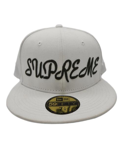 SUPREME（シュプリーム）Supreme (シュプリーム) New Era (ニューエラ) キャップ ホワイト×グリーンの古着・服飾アイテム
