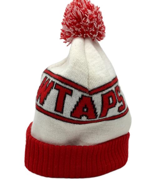 SUPREME（シュプリーム）Supreme (シュプリーム) WTAPS (ダブルタップス) ニット帽 レッド×ホワイトの古着・服飾アイテム