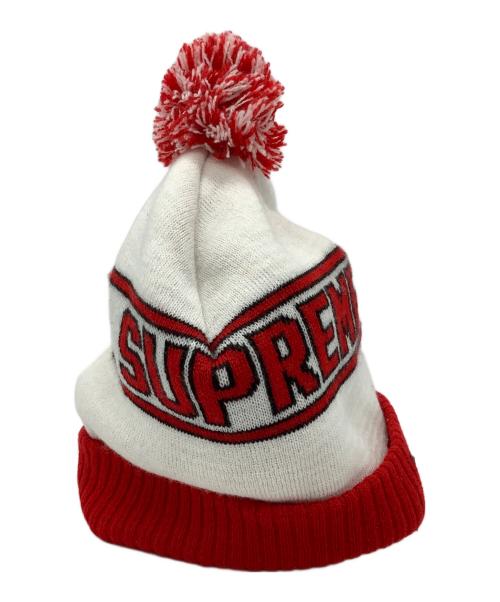 SUPREME（シュプリーム）Supreme (シュプリーム) WTAPS (ダブルタップス) ニット帽 レッド×ホワイトの古着・服飾アイテム
