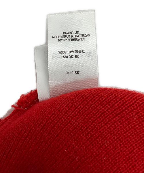 SUPREME（シュプリーム）Supreme (シュプリーム) WTAPS (ダブルタップス) ニット帽 レッド×ホワイトの古着・服飾アイテム