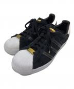 adidas Originalsアディダスオリジナル）の古着「SUPER STAR CORE BLACK/CORE BLACK/GOLD METALLIC」｜ブラック×ホワイト
