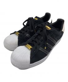 adidas Originals（アディダスオリジナル）の古着「SUPER STAR CORE BLACK/CORE BLACK/GOLD METALLIC」｜ブラック×ホワイト