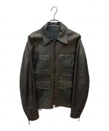 Pledge（プレッジ）の古着「シープスキン レザージャケット」｜ダークブラウン