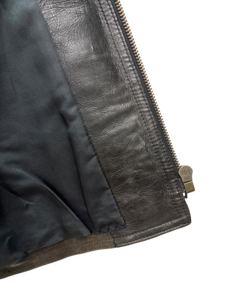 Pledge（プレッジ）PLEDGE (プレッジ) シープスキン レザージャケット ダークブラウン サイズ:48の古着・服飾アイテム