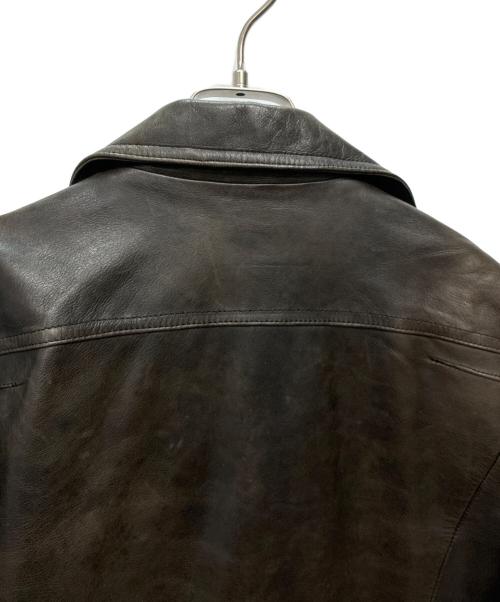 Pledge（プレッジ）PLEDGE (プレッジ) シープスキン レザージャケット ダークブラウン サイズ:48の古着・服飾アイテム