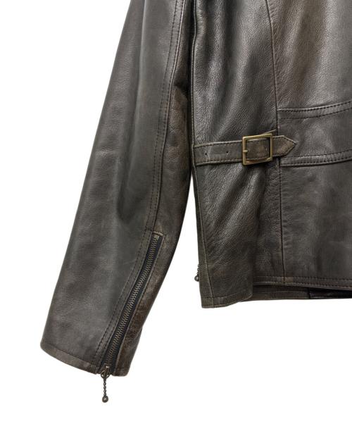 Pledge（プレッジ）PLEDGE (プレッジ) シープスキン レザージャケット ダークブラウン サイズ:48の古着・服飾アイテム